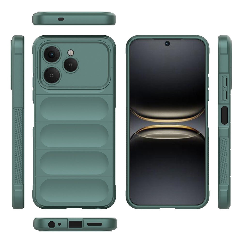 Tecno Spark 40 Kılıf Esnek TPU Oyuklu Arka Yüzey Tasarımlı Zore Etnik Silikon Kapak Lacivert