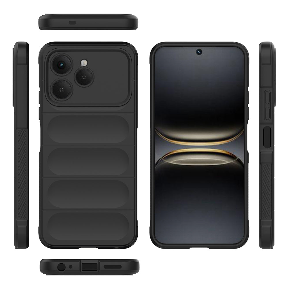 Tecno Spark 40 Kılıf Esnek TPU Oyuklu Arka Yüzey Tasarımlı Zore Etnik Silikon Kapak Lacivert