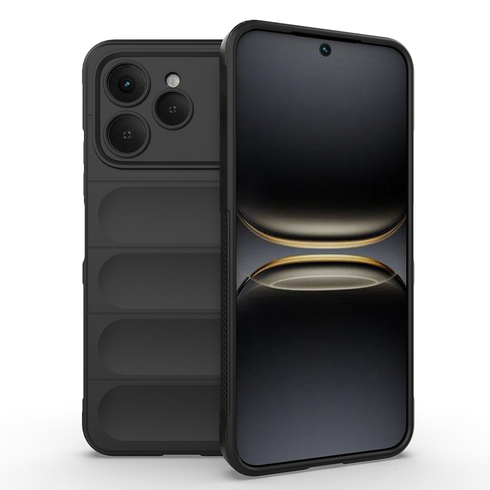 Tecno Spark 40 Kılıf Esnek TPU Oyuklu Arka Yüzey Tasarımlı Zore Etnik Silikon Kapak Siyah