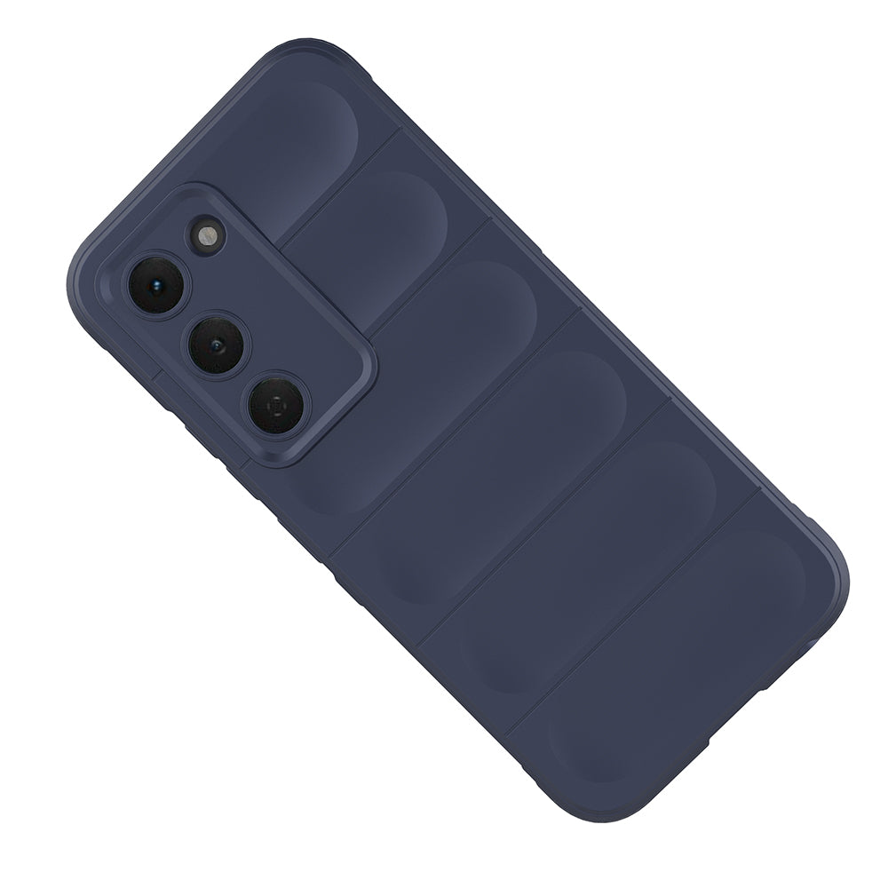 Tecno Spark 40 Pro Kılıf Esnek TPU Oyuklu Arka Yüzey Tasarımlı Zore Etnik Silikon Kapak Lacivert