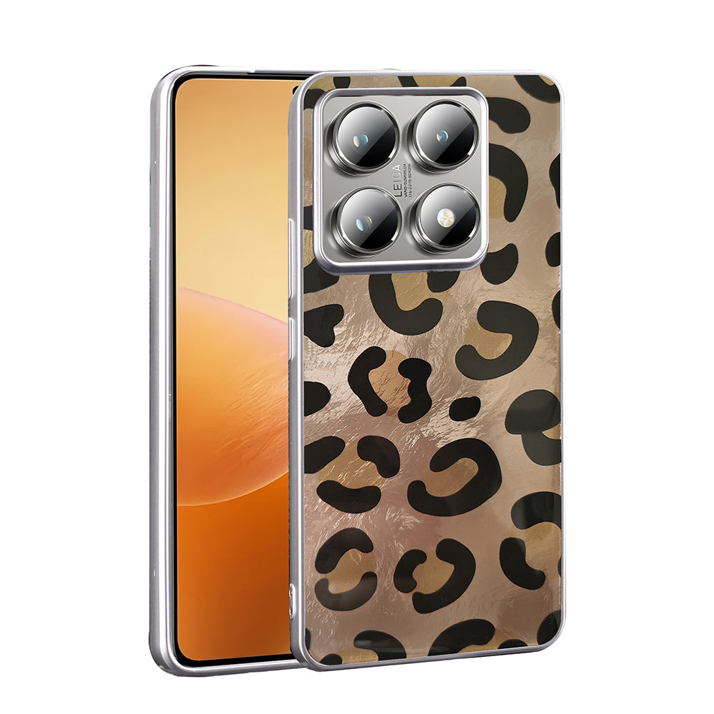 Xiaomi 14T Kılıf Desenli Zore Mep Kapak Gold Leopar