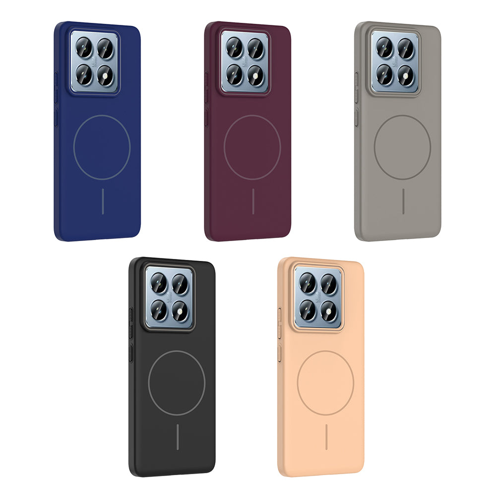 Xiaomi 14T Pro Kılıf M-safe Şarj Özellikli Zore Ruby Sert Kapak Mürdüm
