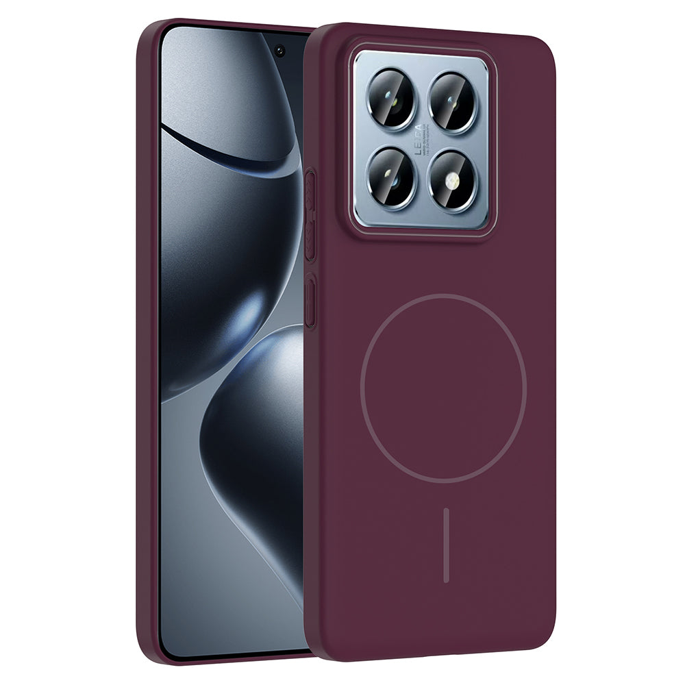 Xiaomi 14T Pro Kılıf M-safe Şarj Özellikli Zore Ruby Sert Kapak Gri