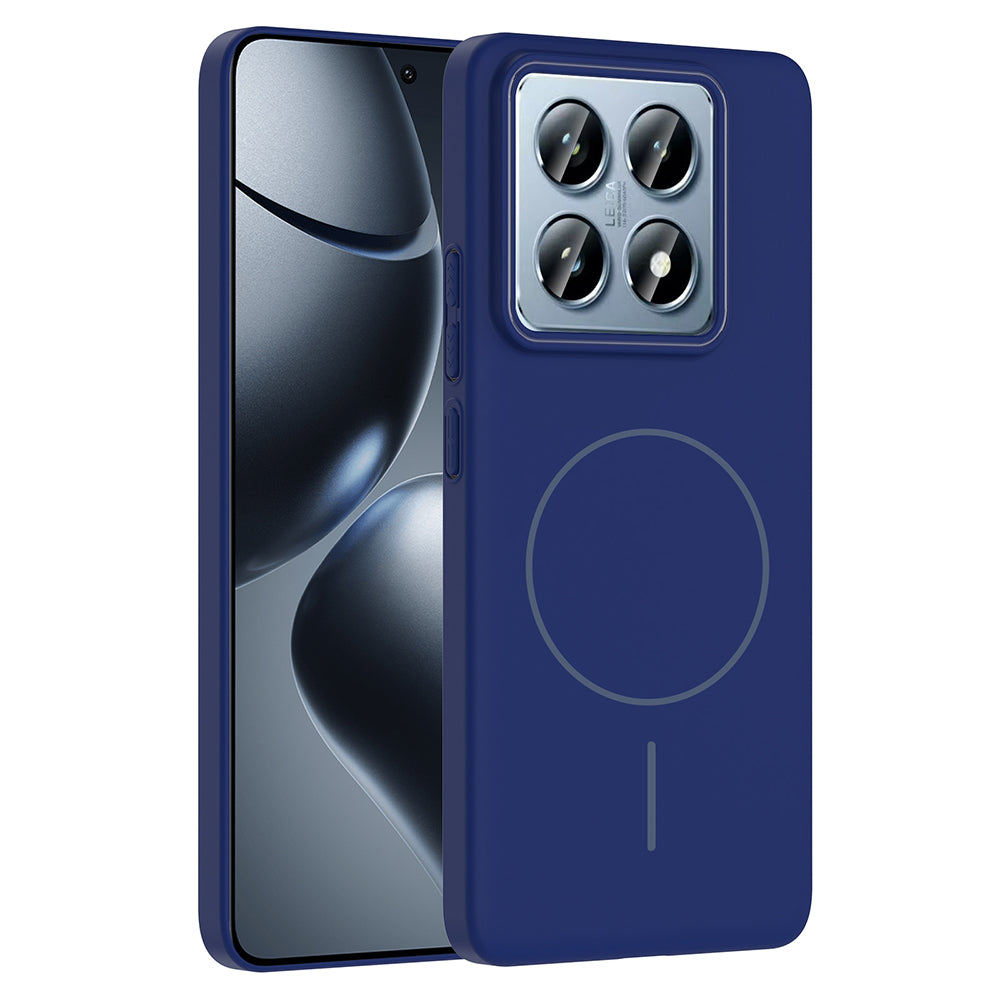 Xiaomi 14T Pro Kılıf M-safe Şarj Özellikli Zore Ruby Sert Kapak Lacivert