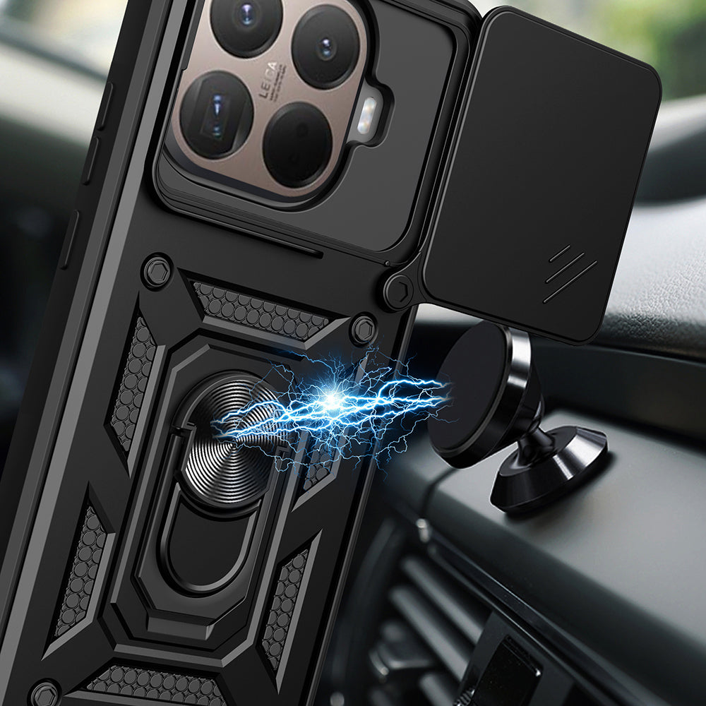 Xiaomi 15T Pro Kılıf Magnetik Standlı Kamera Korumalı Zore Sürgülü Vega Kapak