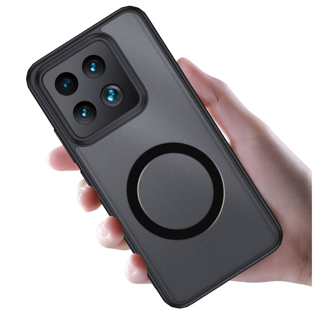 Xiaomi Mi 14 Kılıf Sert PC Arka Yüzey Wireless Şarj Özellikli Zore Flet M-safe Kapak Renksiz