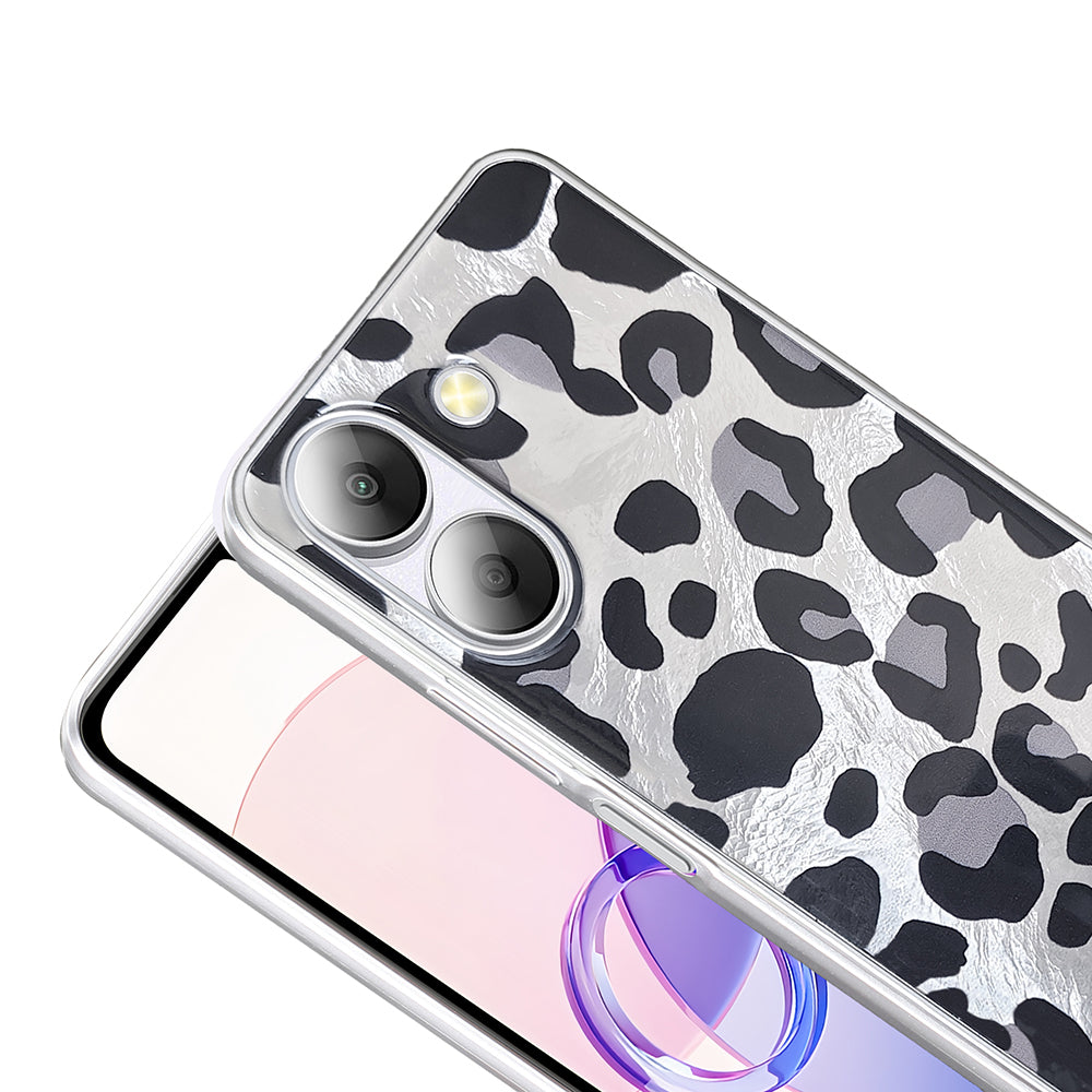 Xiaomi Poco C65 Kılıf Desenli Zore Mep Kapak Gri Leopar