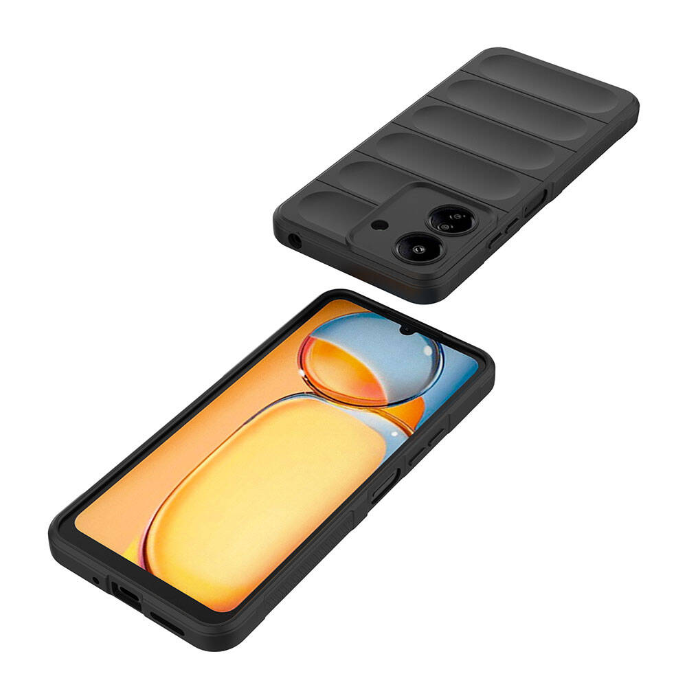 Xiaomi Redmi 13C Kılıf Esnek TPU Oyuklu Arka Yüzey Tasarımlı Zore Etnik Silikon Kapak Lacivert