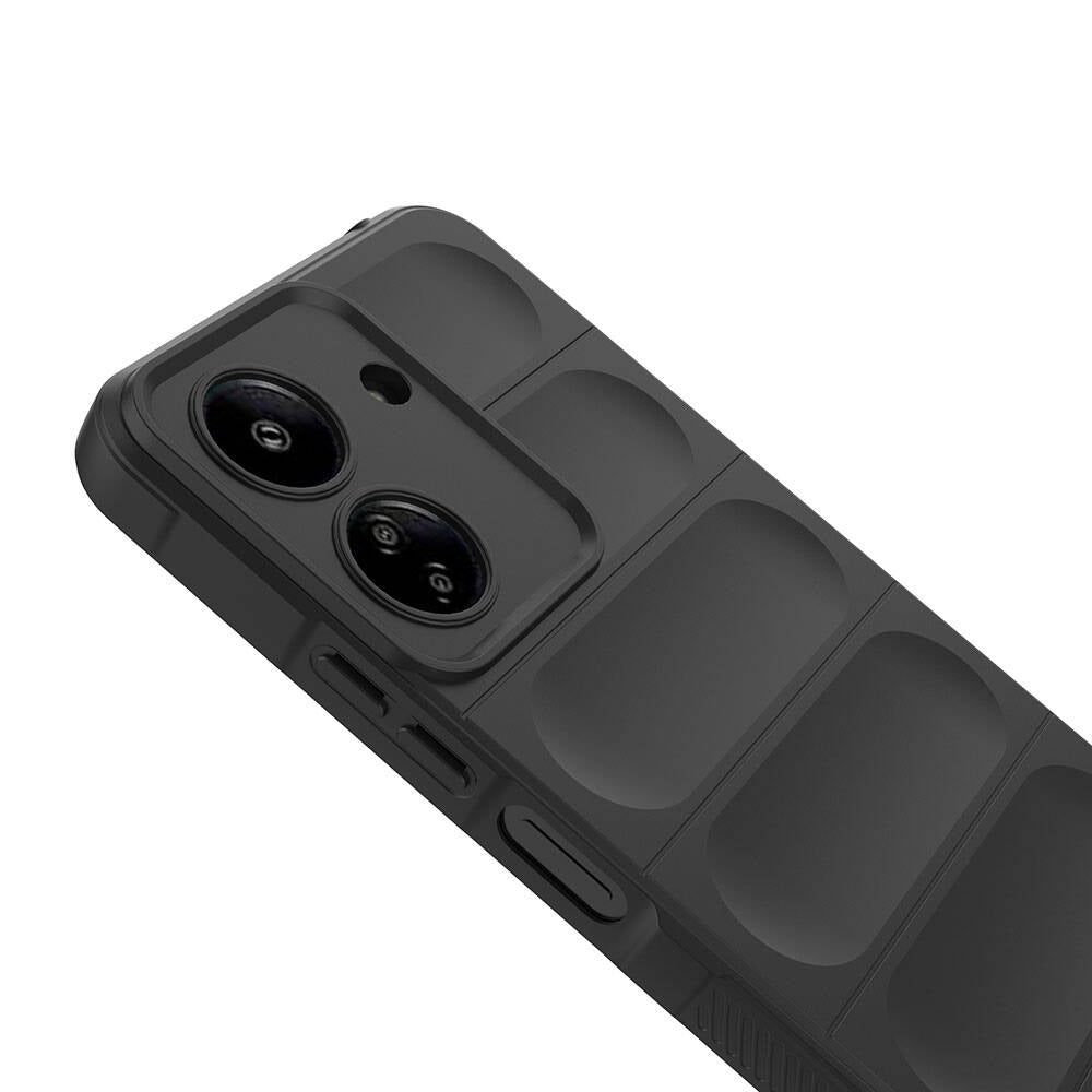 Xiaomi Redmi 13C Kılıf Esnek TPU Oyuklu Arka Yüzey Tasarımlı Zore Etnik Silikon Kapak Siyah