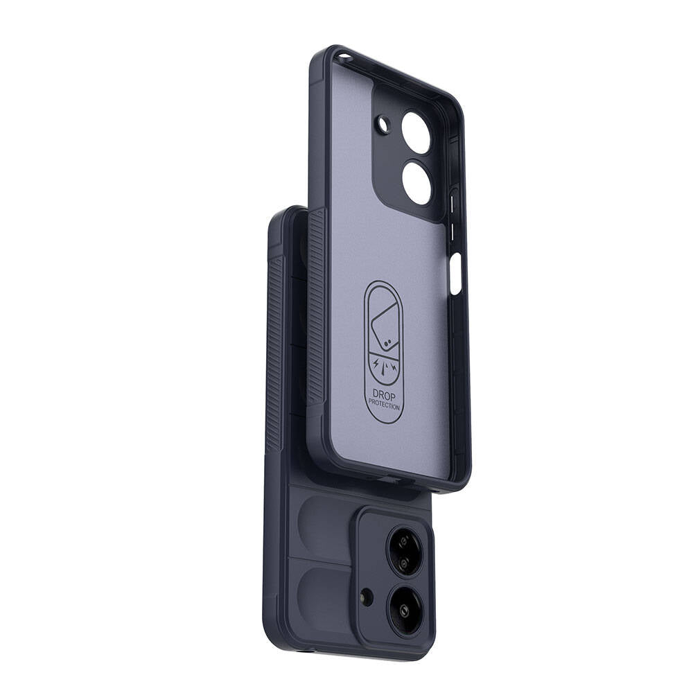Xiaomi Redmi 13C Kılıf Esnek TPU Oyuklu Arka Yüzey Tasarımlı Zore Etnik Silikon Kapak Siyah