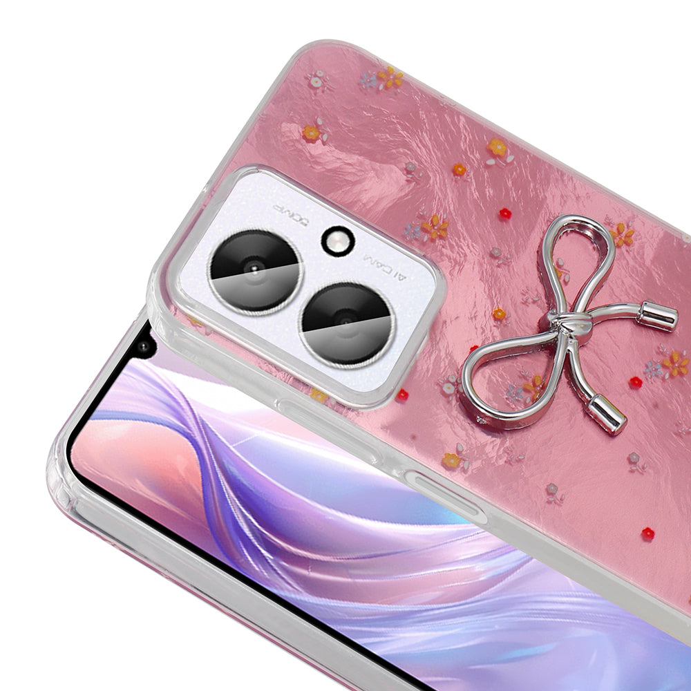 Xiaomi Redmi 13C Kılıf Kamera Korumalı Figürlü Zore Ponti Silikon Kapak Açık Pembe