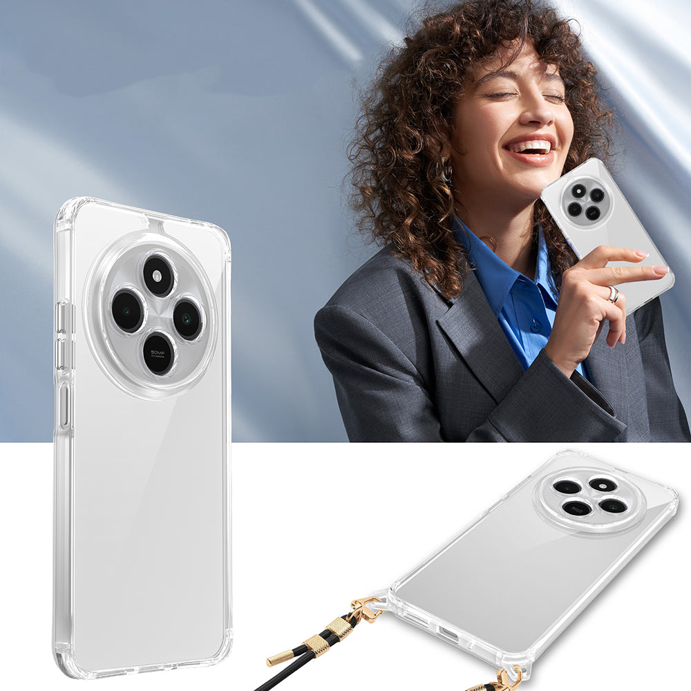 Xiaomi Redmi 14C 4G Kılıf Airbagli Takılabilir Askı Aparatlı Zore Snap Silikon Kapak Şeffaf