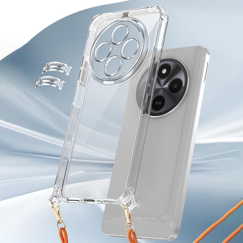 Xiaomi Redmi 14C 4G Kılıf Airbagli Takılabilir Askı Aparatlı Zore Snap Silikon Kapak Şeffaf