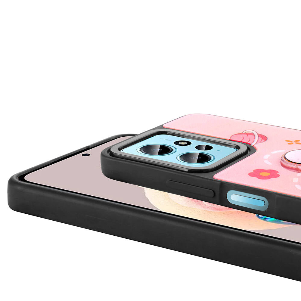 Xiaomi Redmi Note 12 4G Kılıf Parlayan Kabartmalı İkonik Figürlü Zore Amas Silikon Kapak Mor