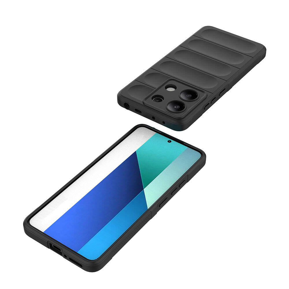 Xiaomi Redmi Note 13 4G Kılıf Esnek TPU Oyuklu Arka Yüzey Tasarımlı Zore Etnik Silikon Kapak Kırmızı