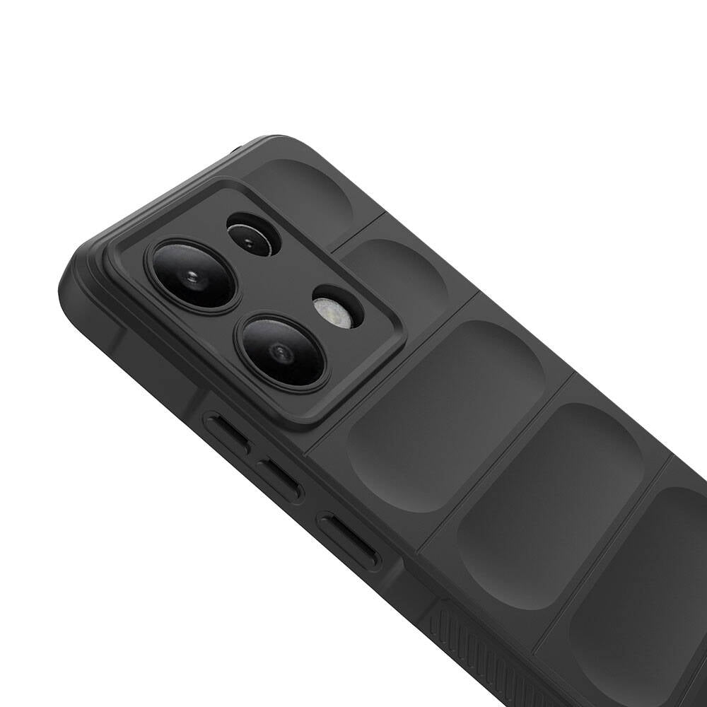 Xiaomi Redmi Note 13 4G Kılıf Esnek TPU Oyuklu Arka Yüzey Tasarımlı Zore Etnik Silikon Kapak Siyah