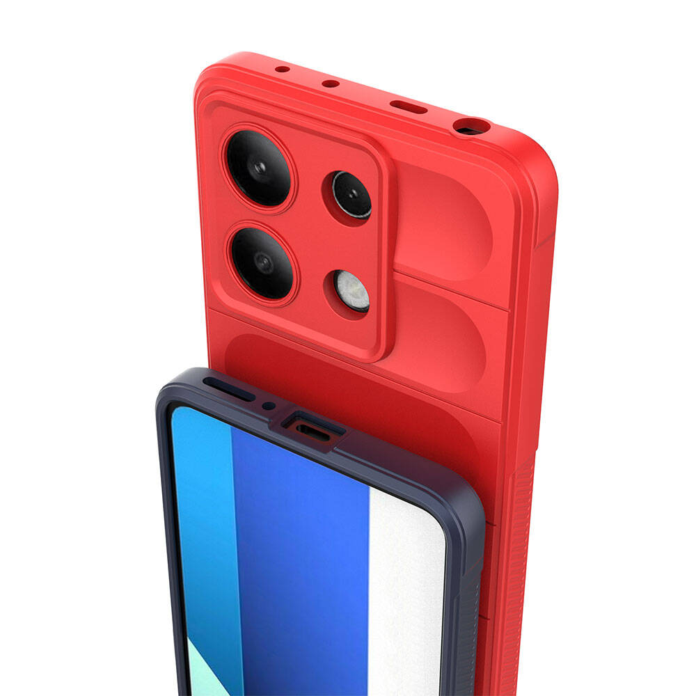 Xiaomi Redmi Note 13 4G Kılıf Esnek TPU Oyuklu Arka Yüzey Tasarımlı Zore Etnik Silikon Kapak Lacivert