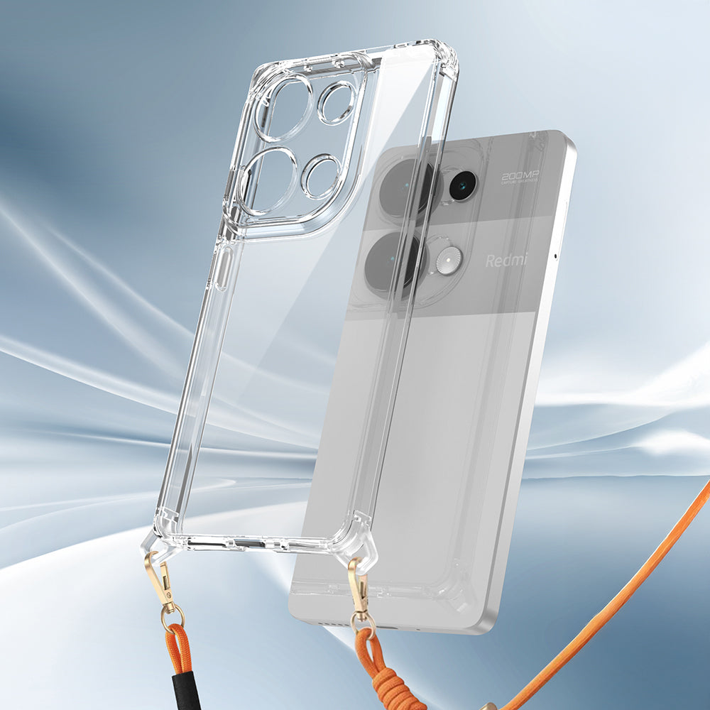 Xiaomi Redmi Note 13 Pro 4G Kılıf Airbagli Takılabilir Askı Aparatlı Zore Snap Silikon Kapak Şeffaf