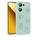 Xiaomi Redmi Note 13 Pro 4G Kılıf Kabartma Figürlü Parlak Zore Toys Silikon Kapak Açık Yeşil