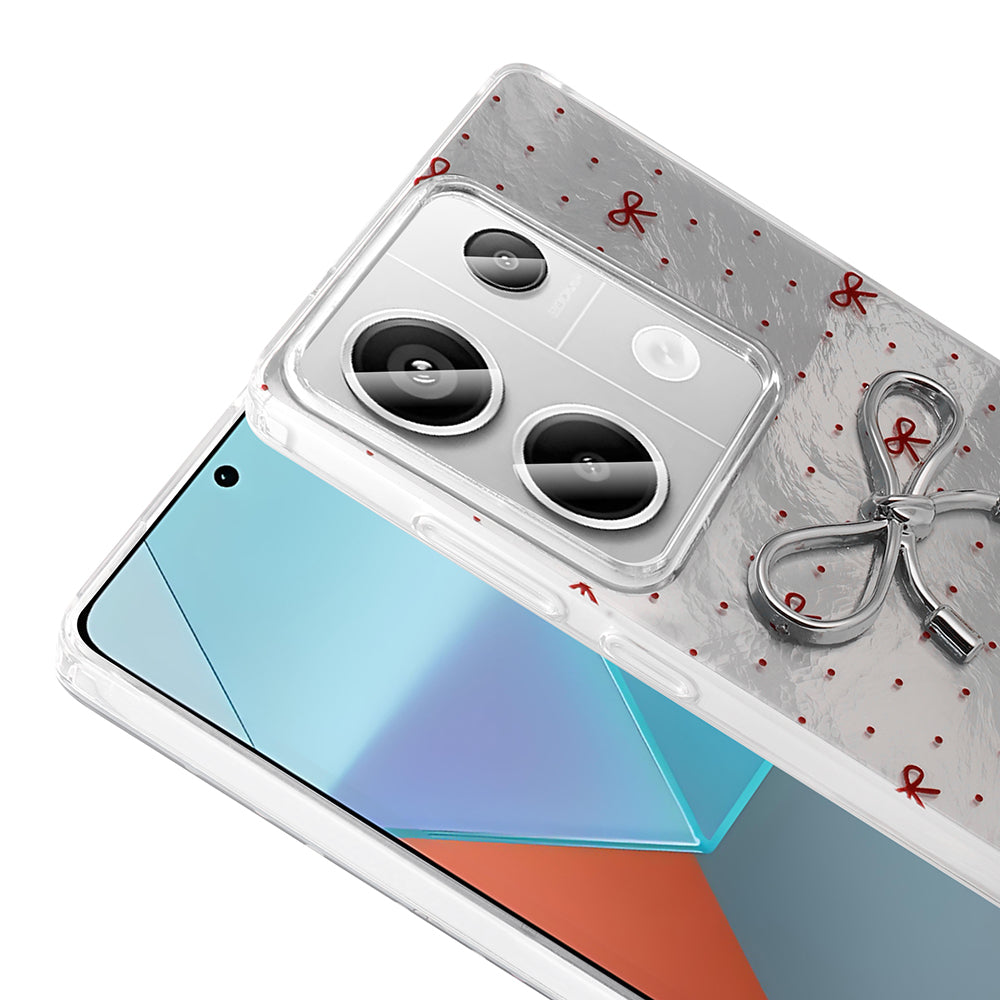 Xiaomi Redmi Note 13 Pro 4G Kılıf Kamera Korumalı Figürlü Zore Ponti Silikon Kapak Beyaz