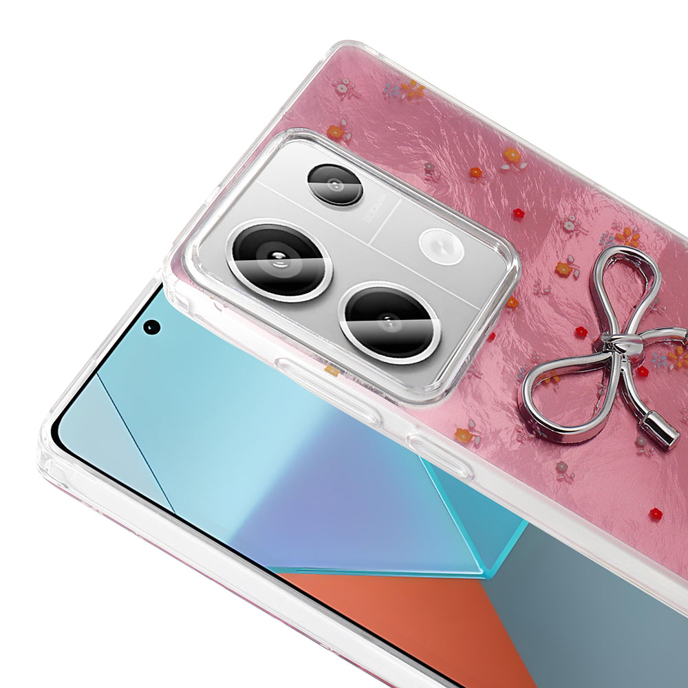 Xiaomi Redmi Note 13 Pro 4G Kılıf Kamera Korumalı Figürlü Zore Ponti Silikon Kapak Açık Pembe