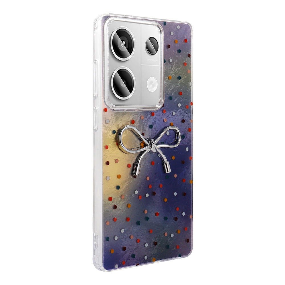 Xiaomi Redmi Note 13 Pro 4G Kılıf Kamera Korumalı Figürlü Zore Ponti Silikon Kapak Lila