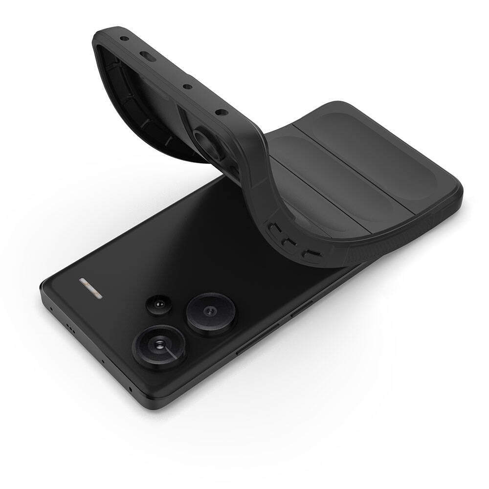 Xiaomi Redmi Note 13 Pro Plus 5G Kılıf Esnek TPU Oyuklu Arka Yüzey Tasarımlı Zore Etnik Silikon Kapak Siyah