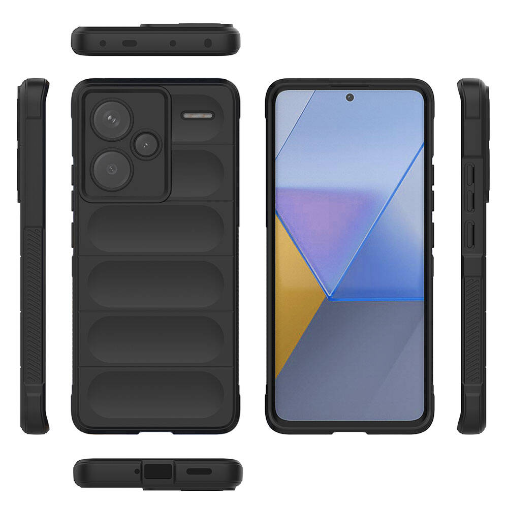 Xiaomi Redmi Note 13 Pro Plus 5G Kılıf Esnek TPU Oyuklu Arka Yüzey Tasarımlı Zore Etnik Silikon Kapak Lacivert