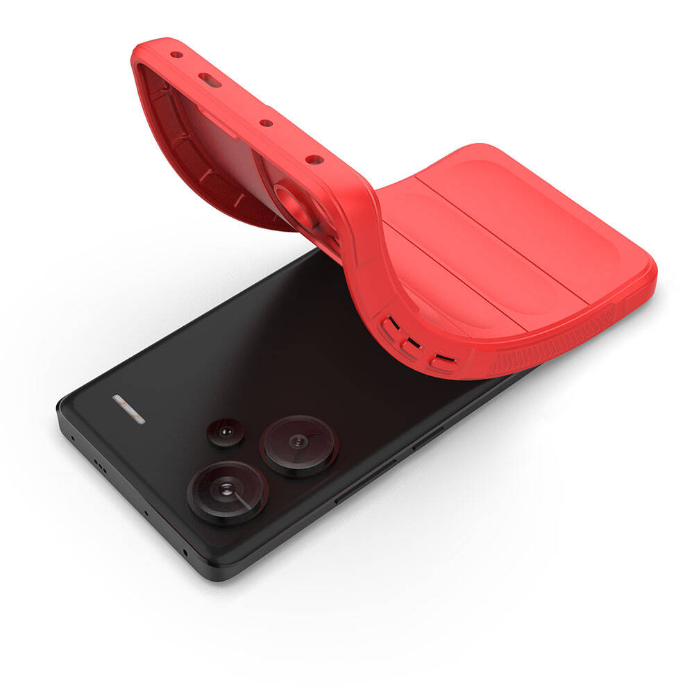 Xiaomi Redmi Note 13 Pro Plus 5G Kılıf Esnek TPU Oyuklu Arka Yüzey Tasarımlı Zore Etnik Silikon Kapak Koyu Yeşil