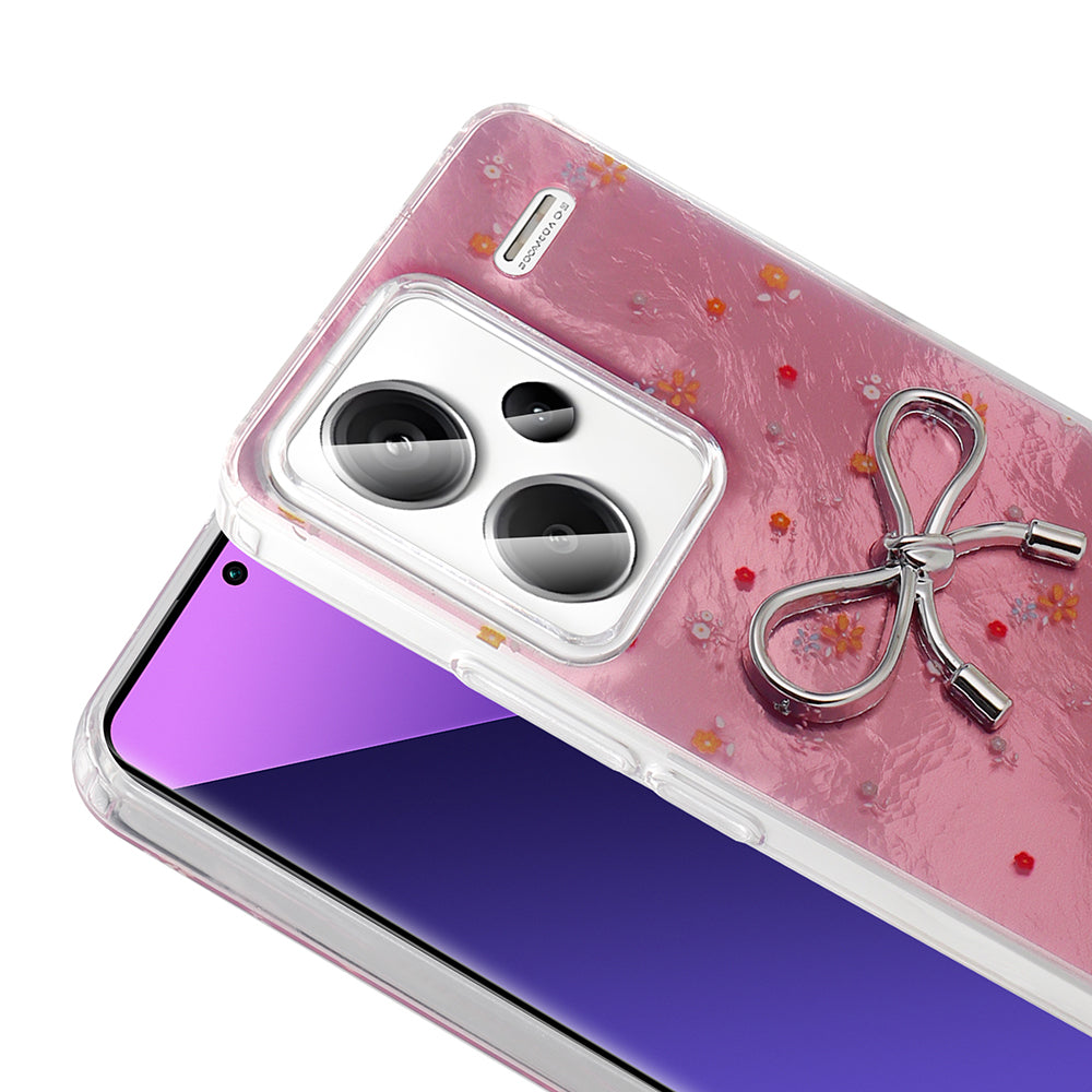 Xiaomi Redmi Note 13 Pro Plus 5G Kılıf Kamera Korumalı Figürlü Zore Ponti Silikon Kapak Açık Pembe