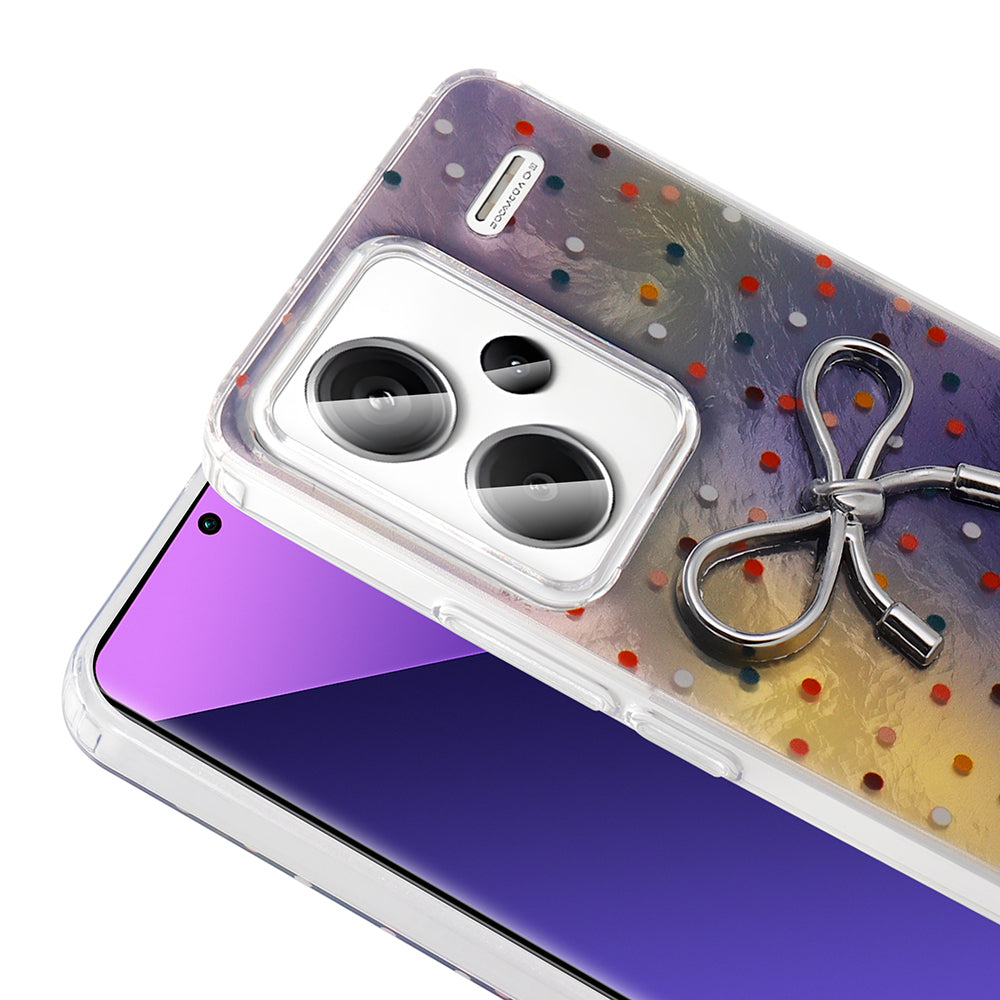 Xiaomi Redmi Note 13 Pro Plus 5G Kılıf Kamera Korumalı Figürlü Zore Ponti Silikon Kapak Lila