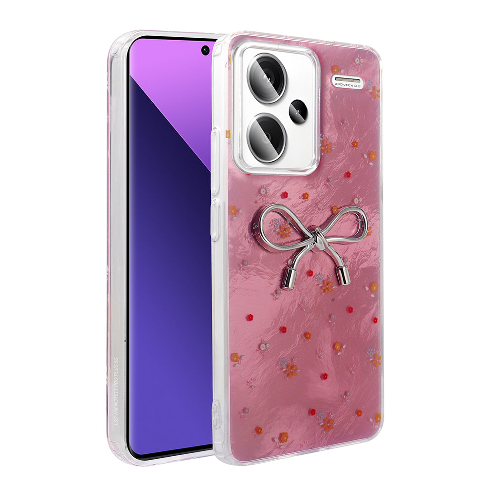 Xiaomi Redmi Note 13 Pro Plus 5G Kılıf Kamera Korumalı Figürlü Zore Ponti Silikon Kapak Açık Pembe