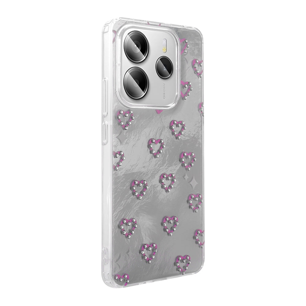 Xiaomi Redmi Note 14 4G Kılıf Kamera Korumalı Figürlü Zore Ponti Silikon Kapak Açık Pembe