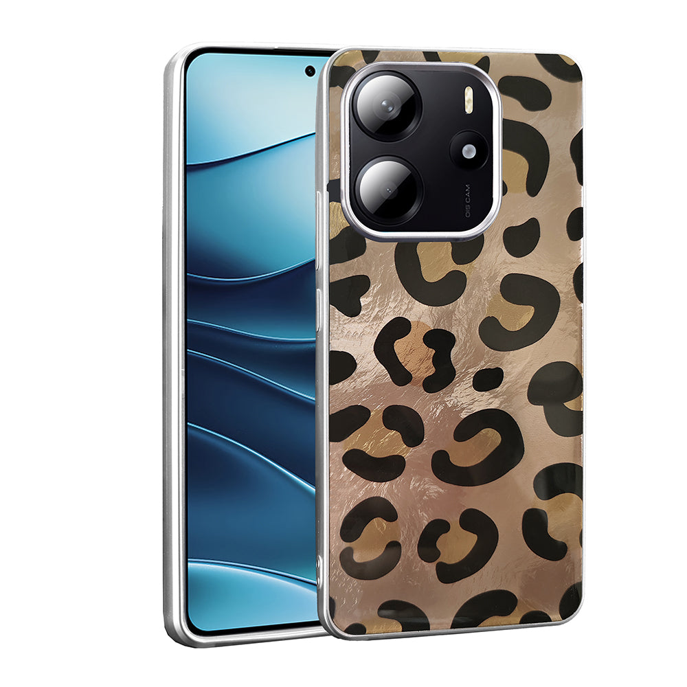Xiaomi Redmi Note 14 5G Kılıf Desenli Zore Mep Kapak Gold Leopar