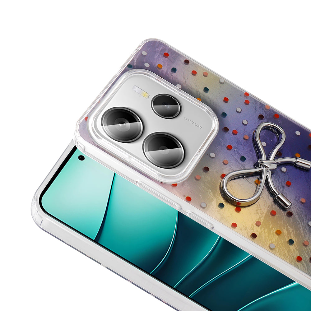 Xiaomi Redmi Note 14 Kılıf Kamera Korumalı Figürlü Zore Ponti Silikon Kapak Beyaz