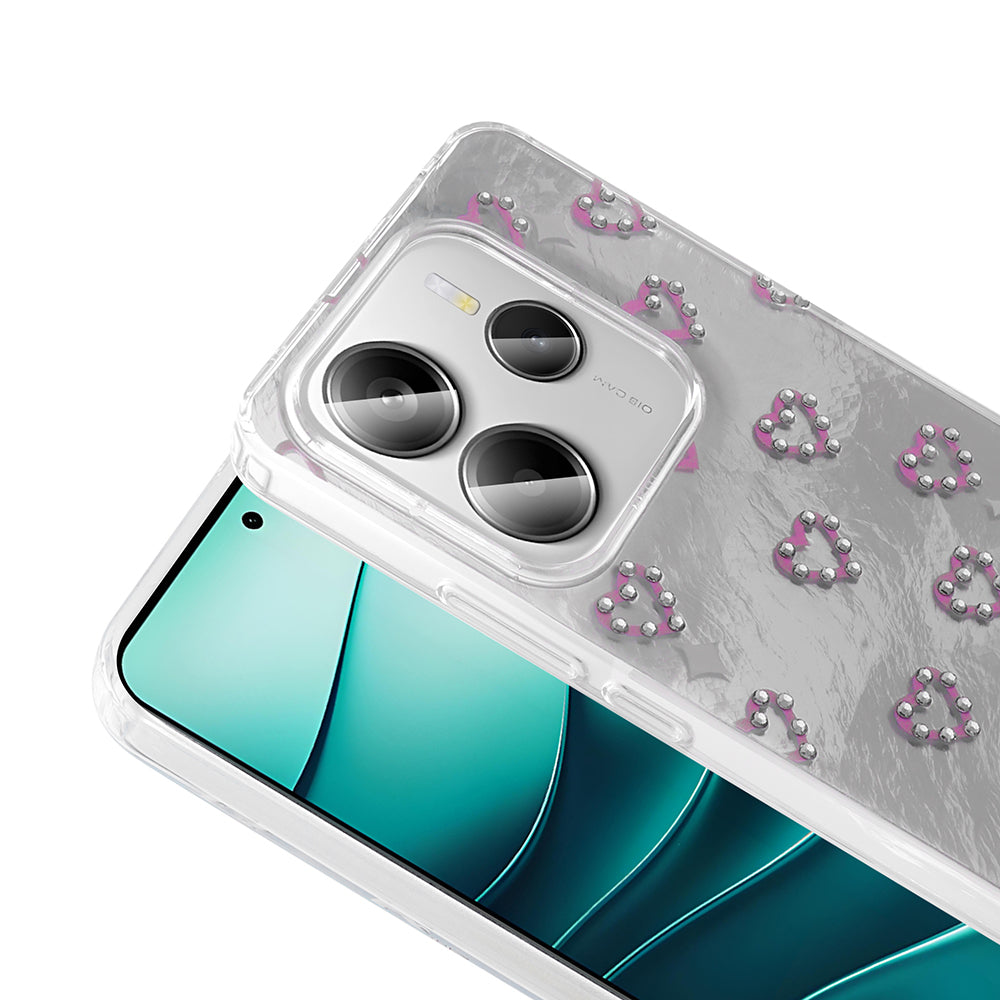 Xiaomi Redmi Note 14 Kılıf Kamera Korumalı Figürlü Zore Ponti Silikon Kapak Beyaz