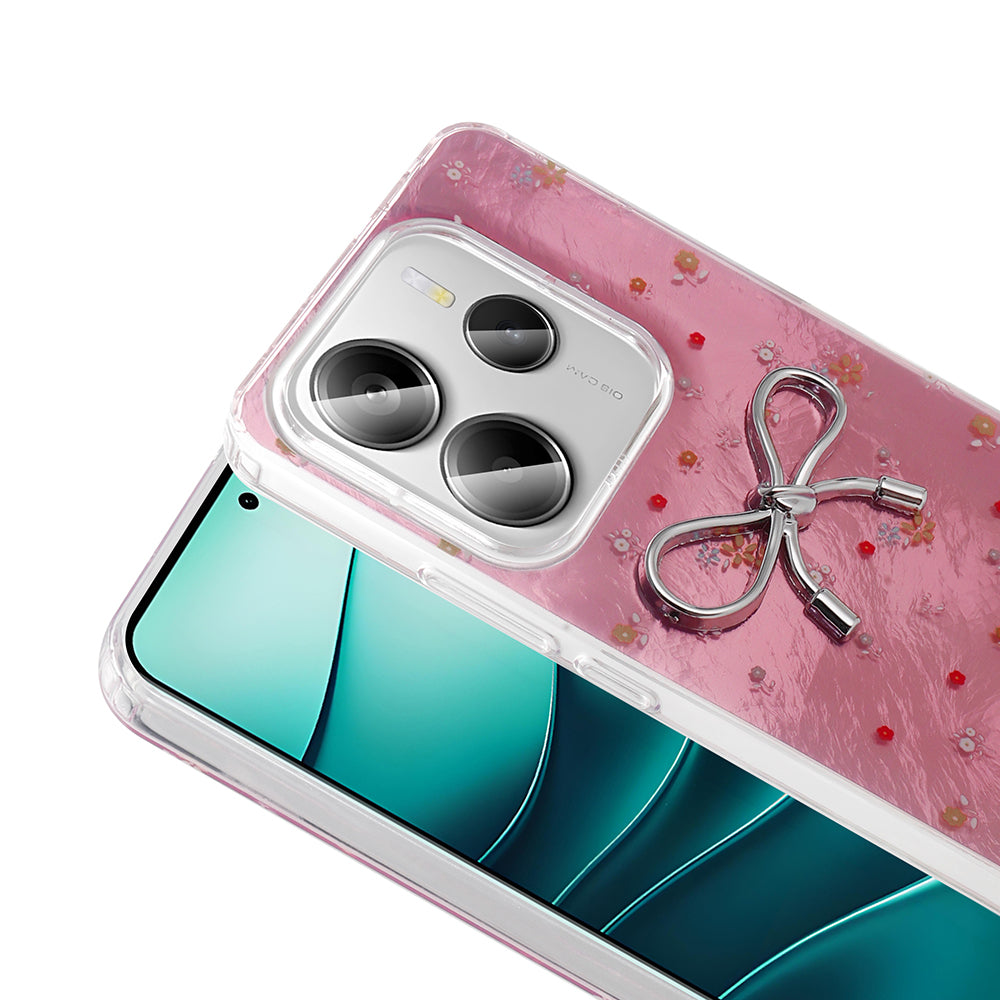 Xiaomi Redmi Note 14 Kılıf Kamera Korumalı Figürlü Zore Ponti Silikon Kapak Lila