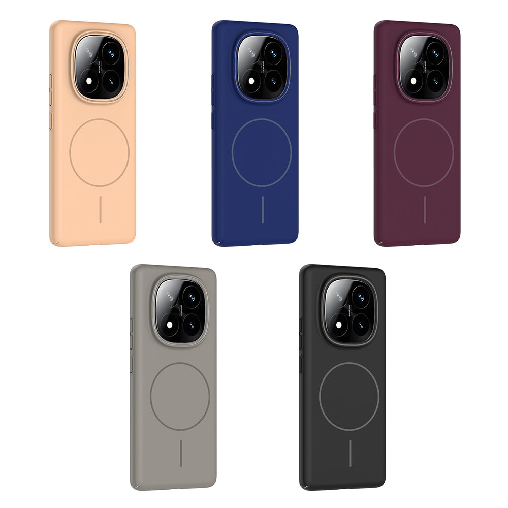 Xiaomi Redmi Note 14 Pro 4G Kılıf M-safe Şarj Özellikli Zore Ruby Sert Kapak Mürdüm