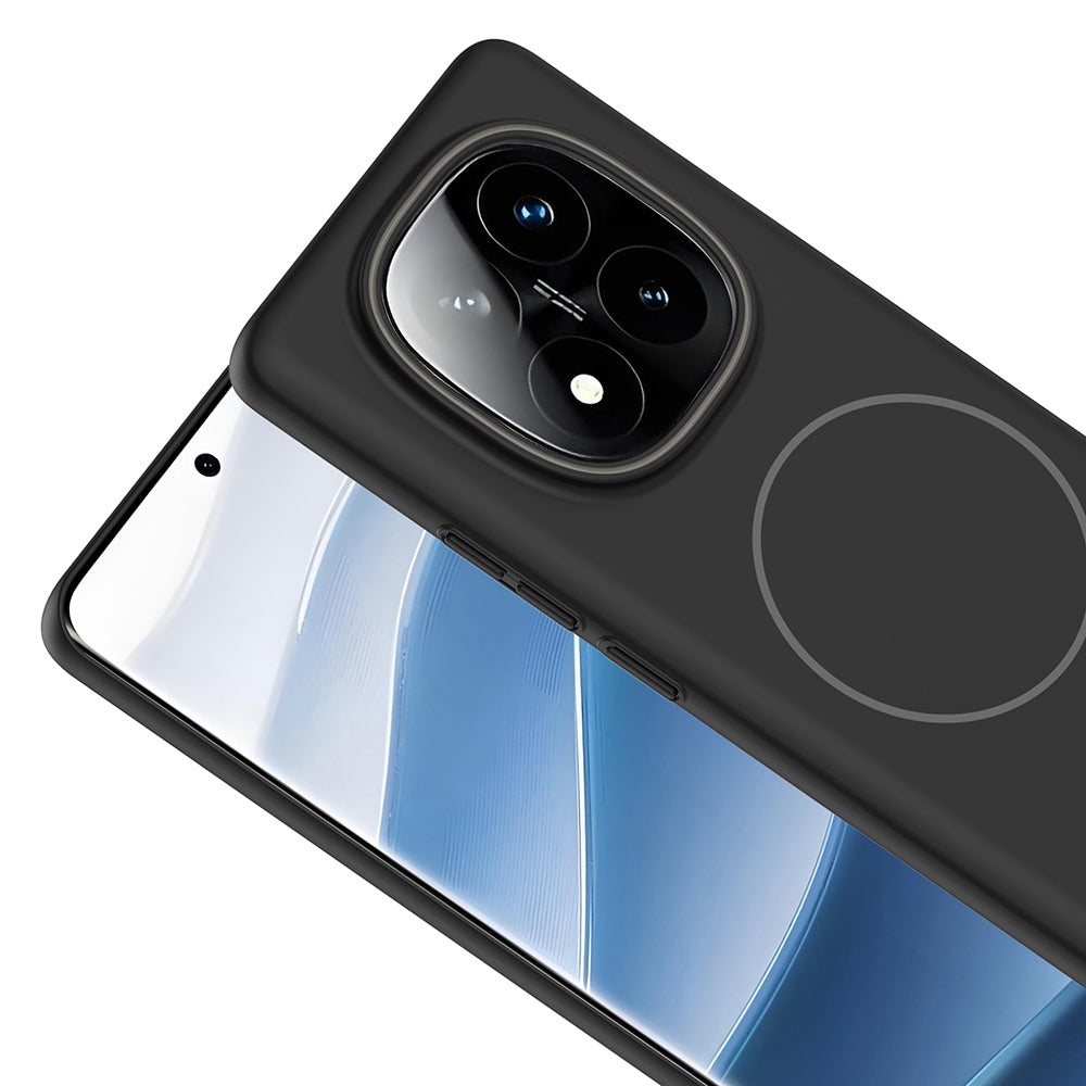 Xiaomi Redmi Note 14 Pro 4G Kılıf M-safe Şarj Özellikli Zore Ruby Sert Kapak Mürdüm