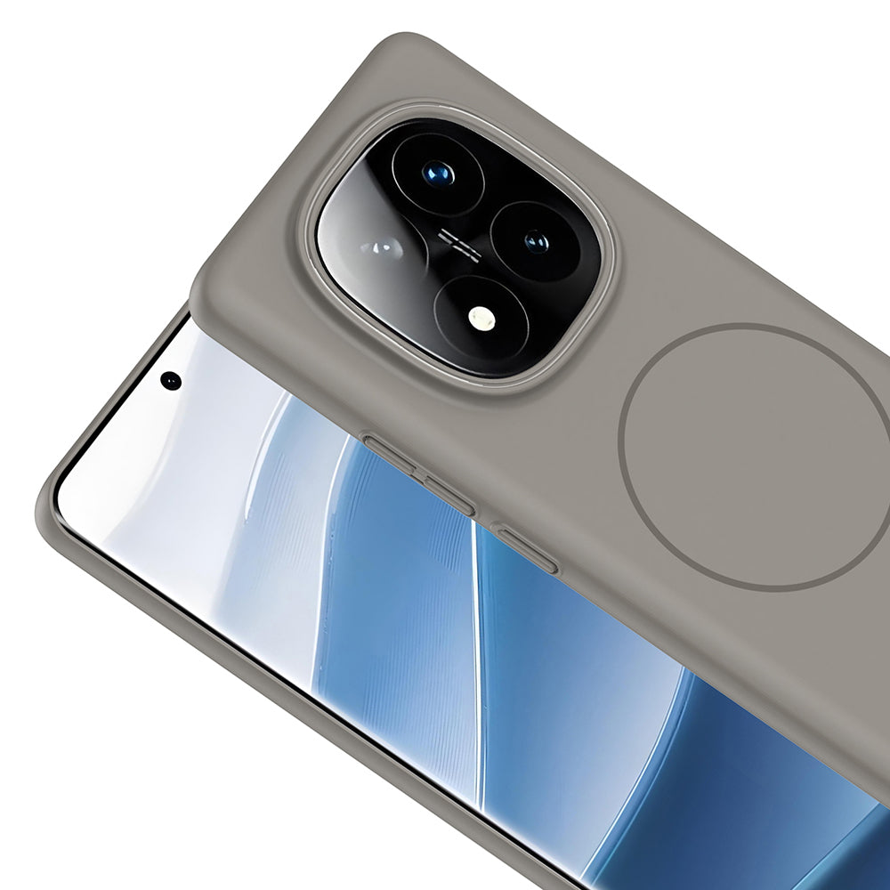 Xiaomi Redmi Note 14 Pro 4G Kılıf M-safe Şarj Özellikli Zore Ruby Sert Kapak Mürdüm