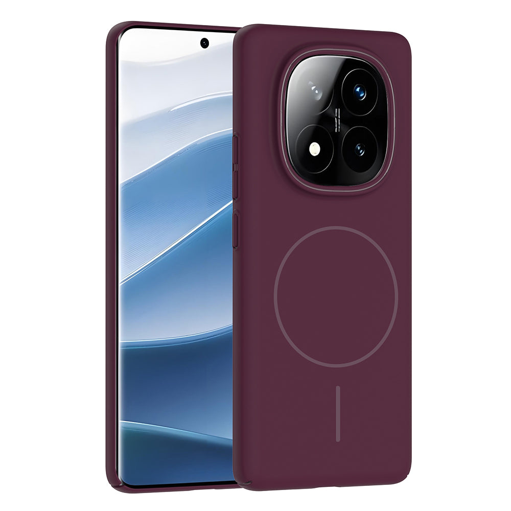 Xiaomi Redmi Note 14 Pro 4G Kılıf M-safe Şarj Özellikli Zore Ruby Sert Kapak Mürdüm