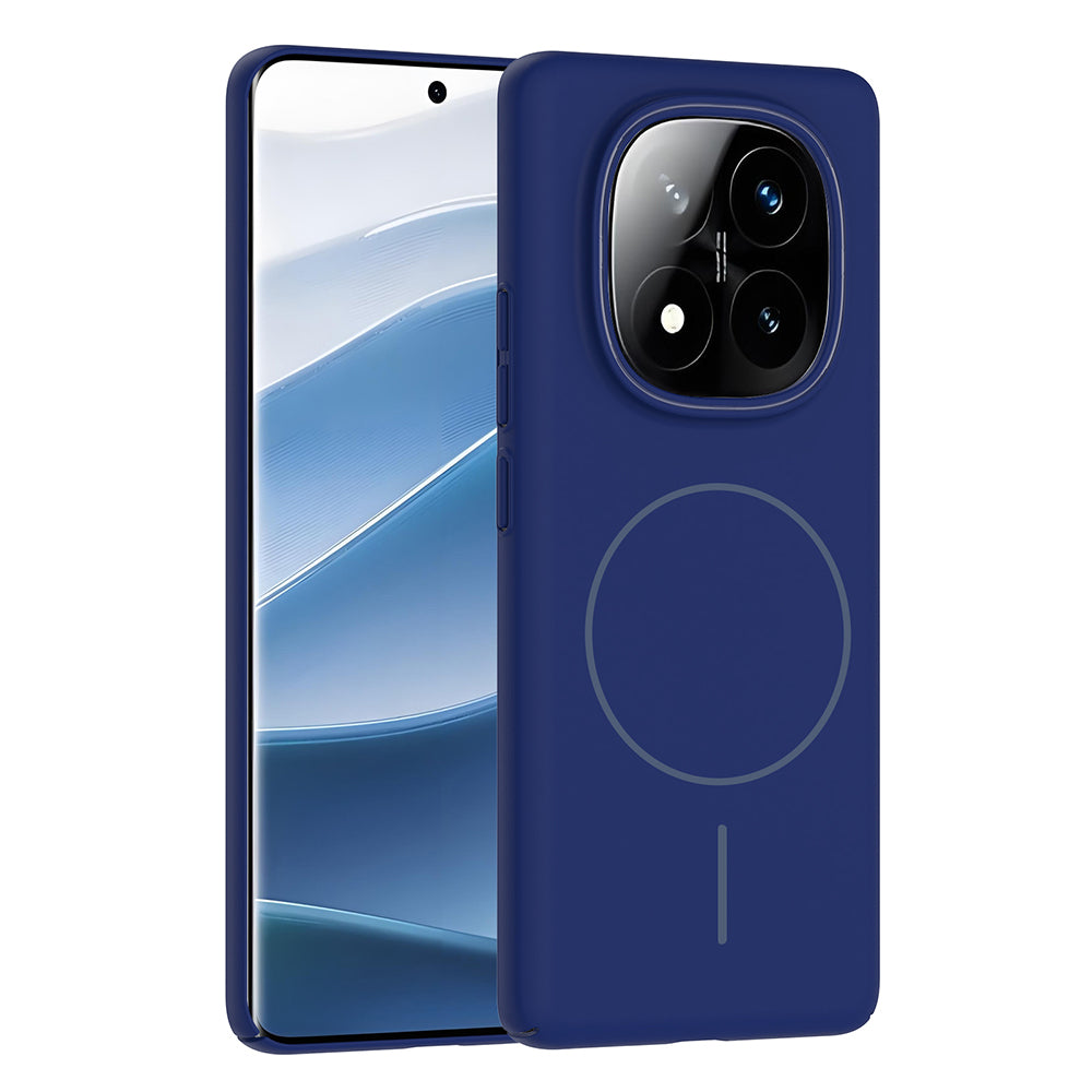 Xiaomi Redmi Note 14 Pro 4G Kılıf M-safe Şarj Özellikli Zore Ruby Sert Kapak Lacivert
