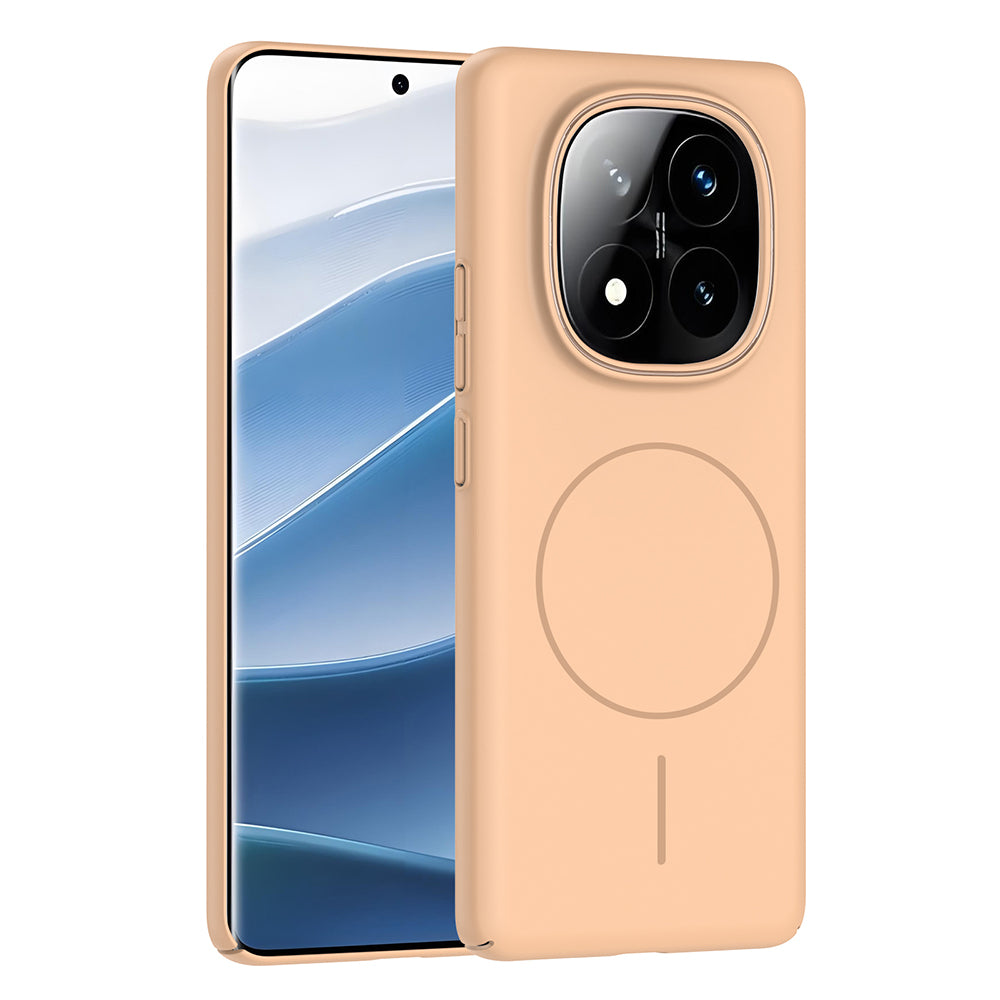 Xiaomi Redmi Note 14 Pro Plus Kılıf M-safe Şarj Özellikli Zore Ruby Sert Kapak Desert Titanyum