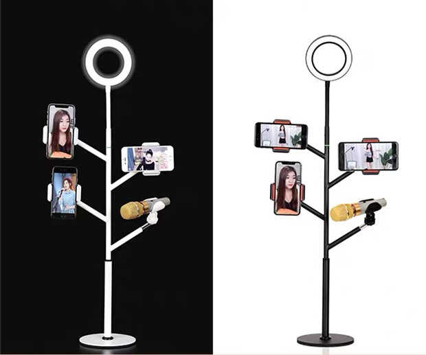 Zore Professional Live Stream Işıklı Telefon Tutucu Ring Light Siyah