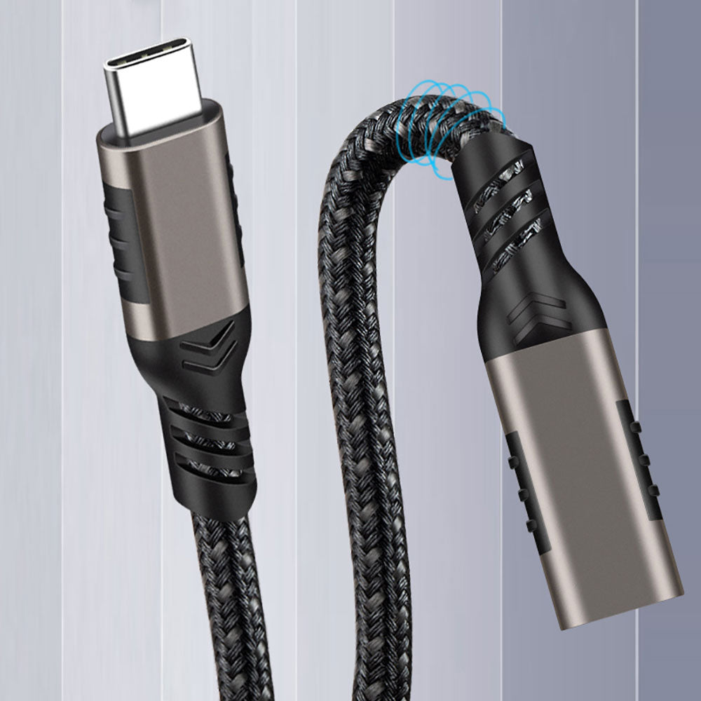 Zore Extension USB3.2 Type-C PD Uzatma Kablosu 100W 20Gbps 4K@60Hz 3 Metre Siyah