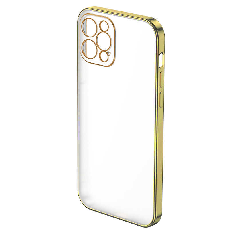 Apple%20iPhone%2012%20Pro%20Max%20Benks%20Matte%20Electroplated%20TPU%20Kapak-Gold