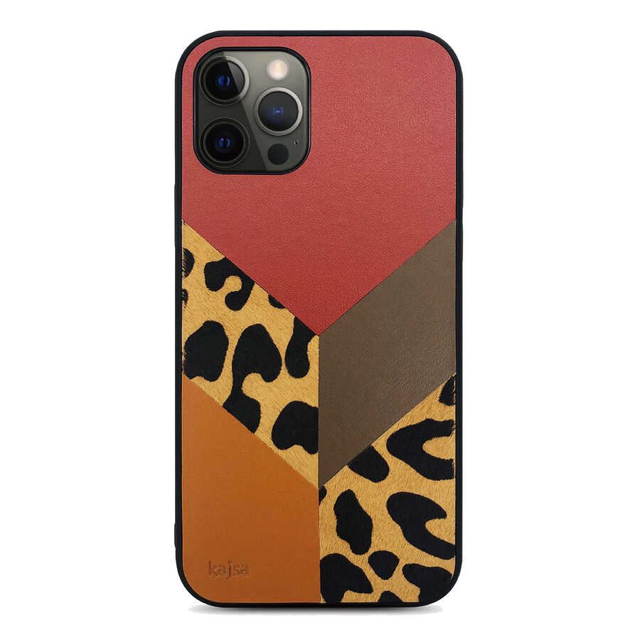 Apple%20iPhone%2012%20Pro%20Kılıf%20Kajsa%20Glamorous%20Serisi%20Leopard%20Combo%20Kapak-Kırmızı