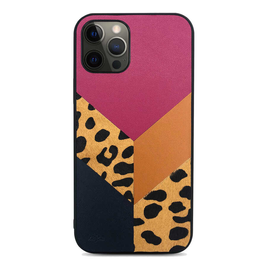 Apple%20iPhone%2012%20Pro%20Kılıf%20Kajsa%20Glamorous%20Serisi%20Leopard%20Combo%20Kapak-Pembe