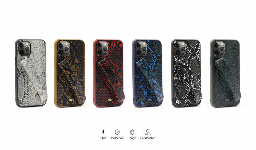 Apple%20iPhone%2012%20Kılıf%20Kajsa%20Glamorous%20Serisi%20Snake%20Handstrap%20Kapak