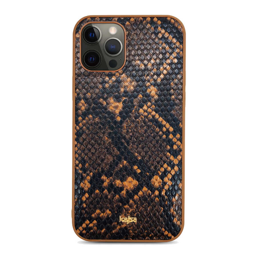 Apple%20iPhone%2012%20Pro%20Kılıf%20Kajsa%20Glamorous%20Serisi%20Snake%20Pattern%20Kapak-Sarı